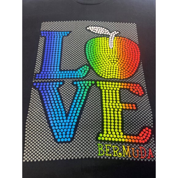 The Phantom Women's Black multicolor LOVE Short Sleeve T-Shirt Size M SKU 2200 - Picture 3 of 6